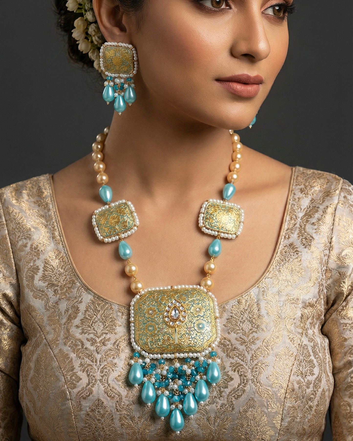 Rania Turquoise Meenakari
Necklace Set