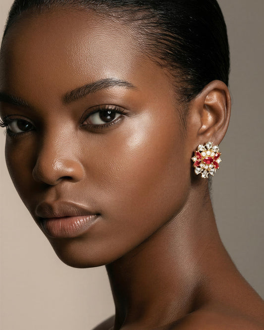 Sophia Pink Stud Earrings