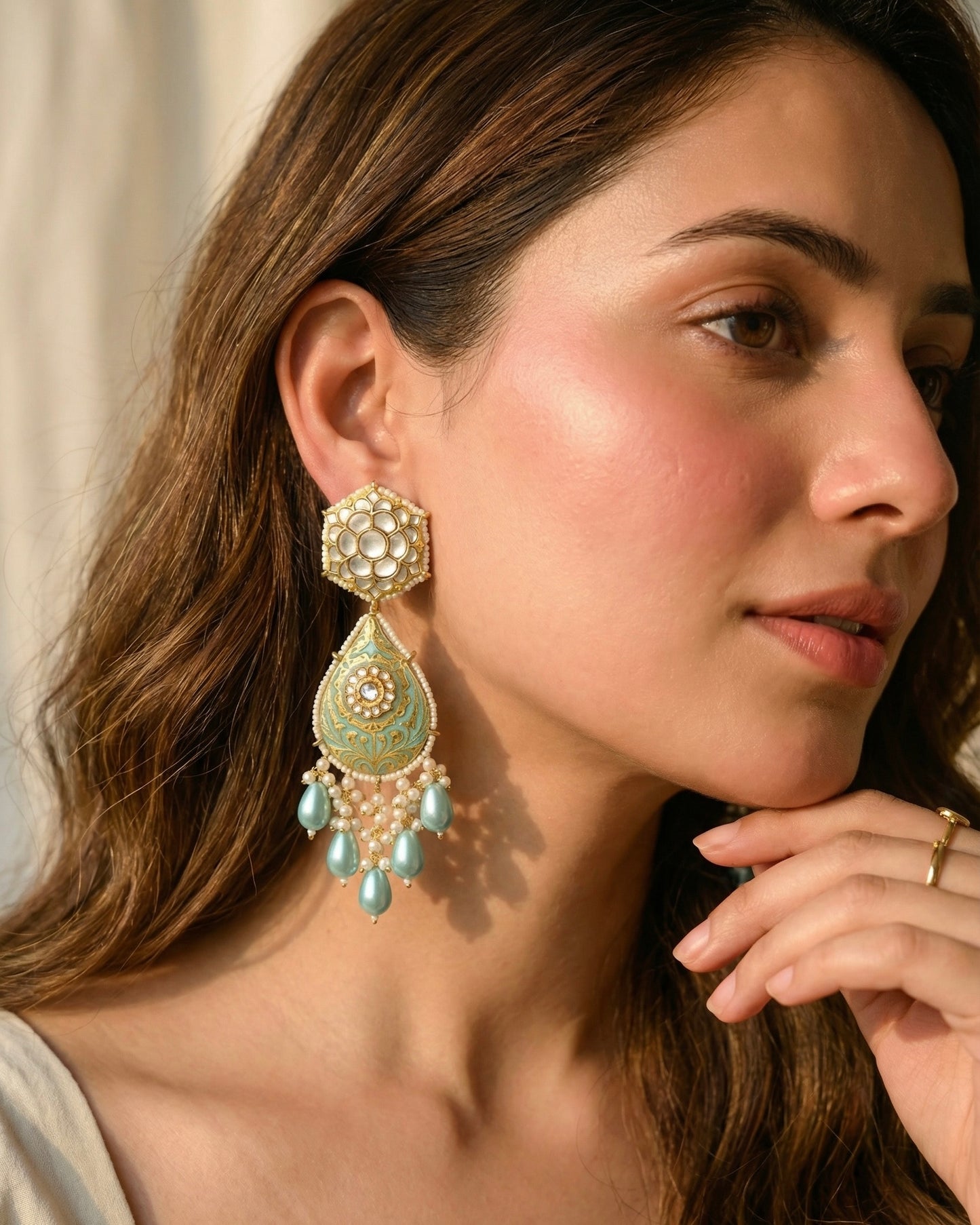 Firozaa Mother Of Pearl Earrings