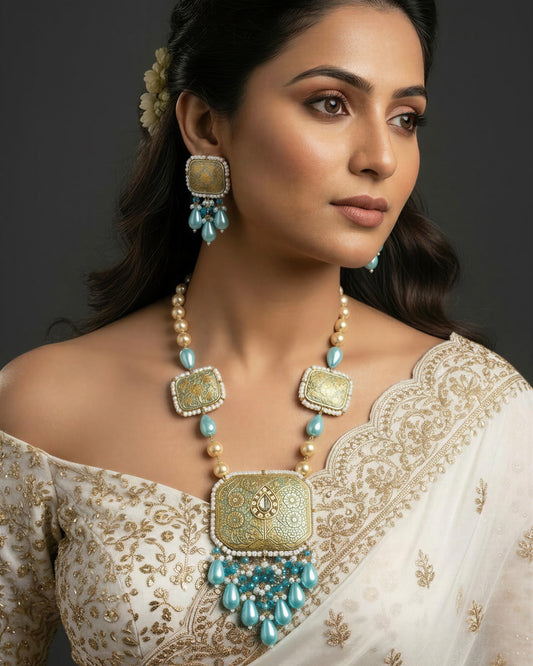 Rania Turquoise Meenakari
Necklace Set
