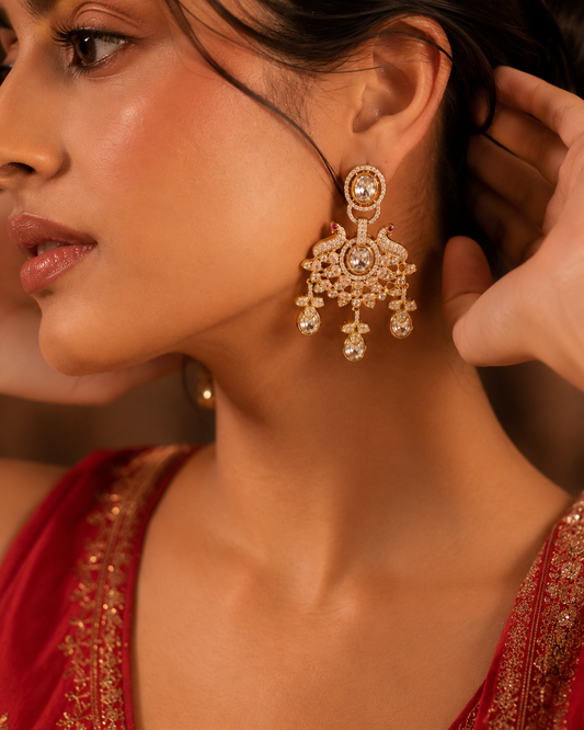 Polki Chand Sitara Earrings
