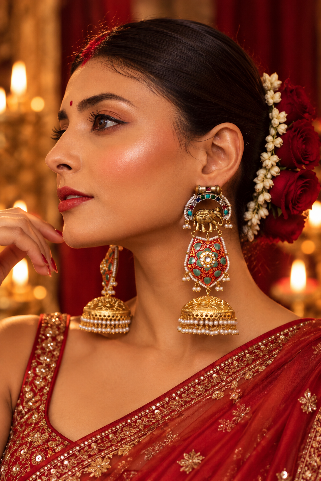 Vritika Elephant Motif Earrings