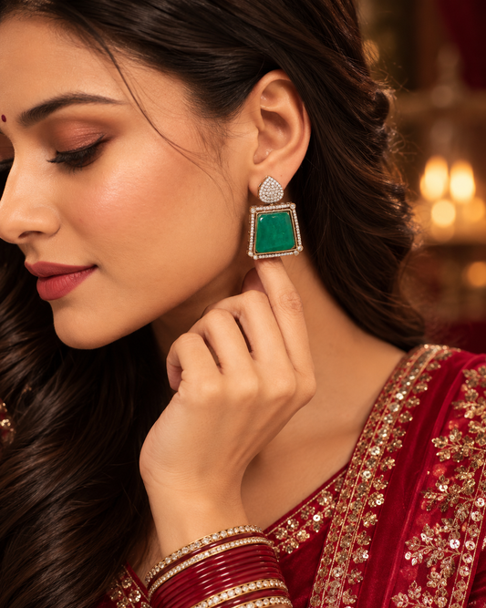 Velora Green Earrings