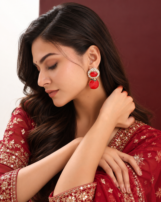 Zayra Red Earrings
