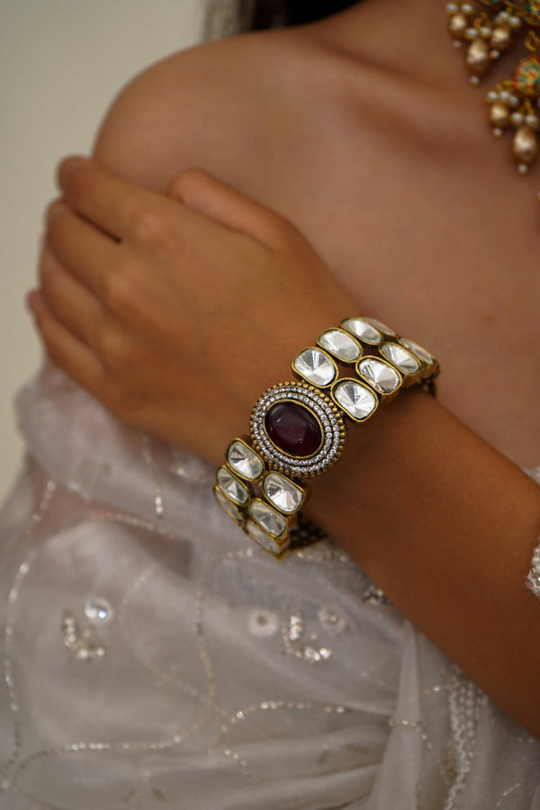 Zahra Ruby Red Polki Bracelet