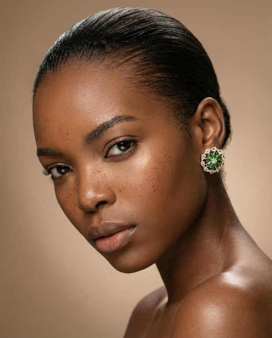 Siena Green Stud Earrings