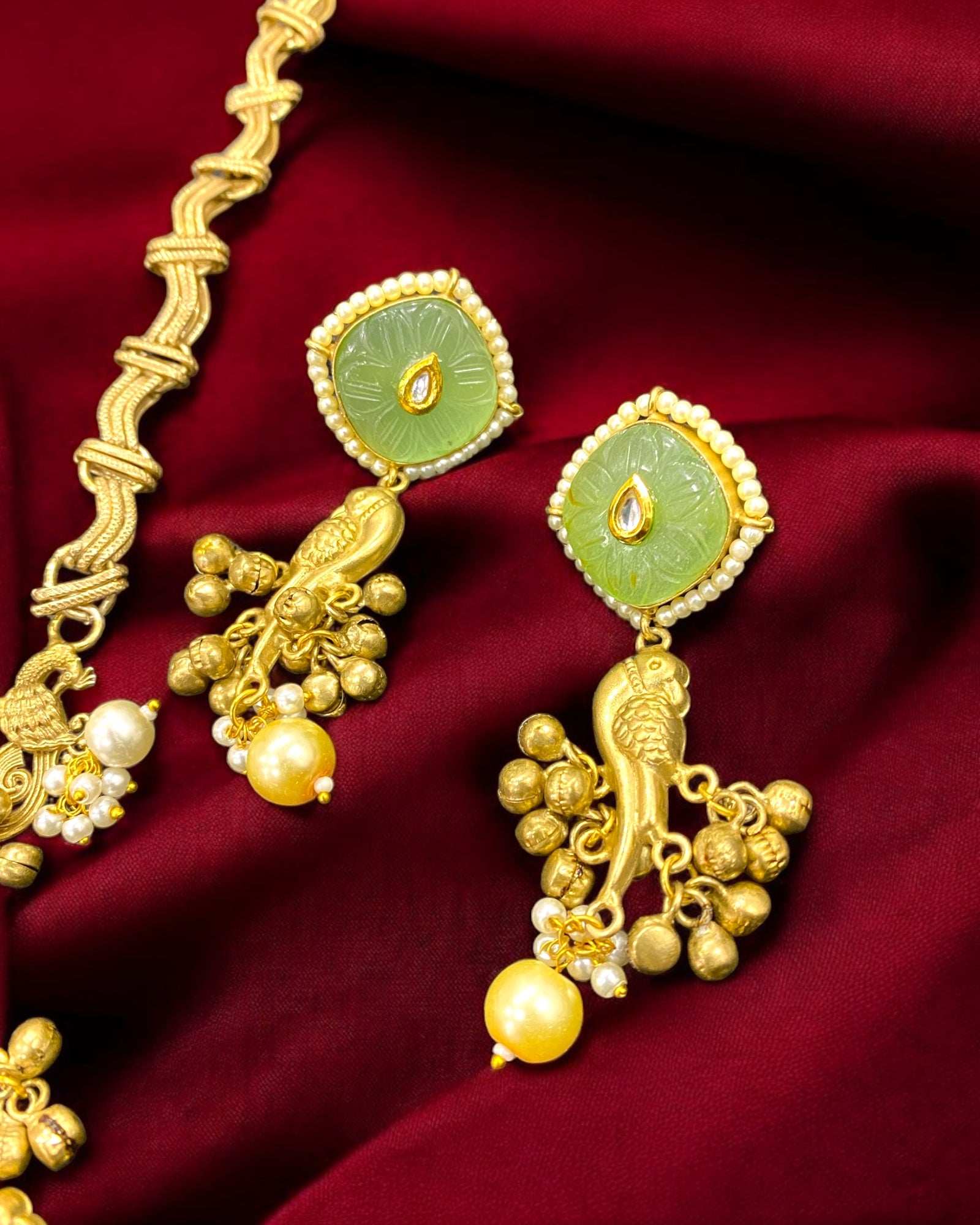 Raasha Multicolour Gold Plated Jadau Kundan Necklace Set - Pirohee by parul sharma