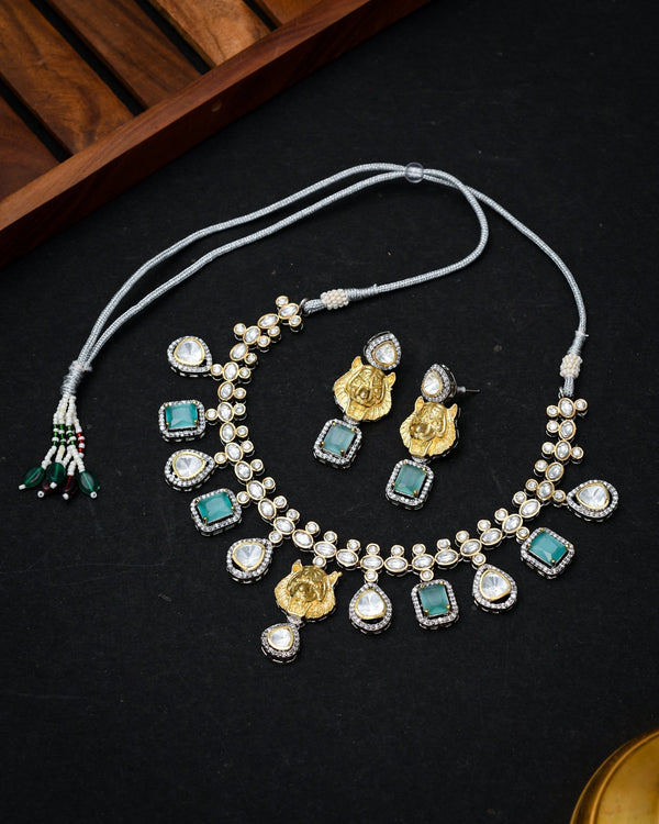 Mint Green Radiance : AD Necklace Set - Pirohee by parul sharma