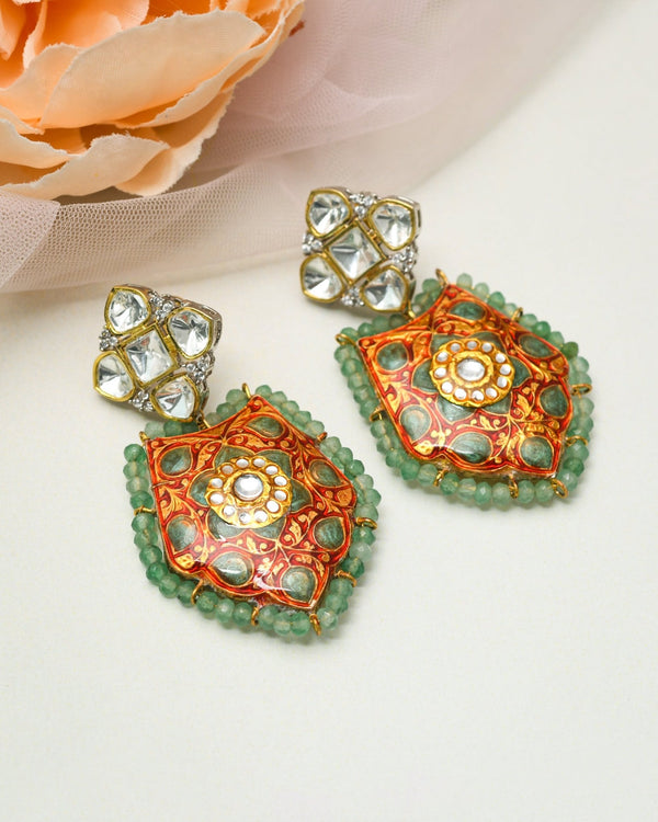 Mirha Aquamarine Fusion Earrings - Pirohee by parul sharma