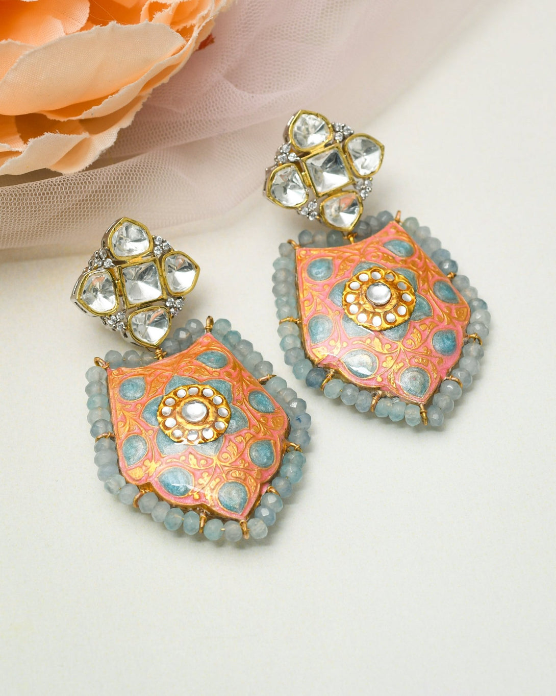 Mirha Turquoise Fusion Earrings - Pirohee by parul sharma