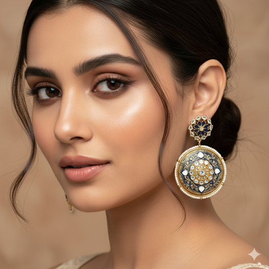 Iraaya Blue Meenakari Earrings
