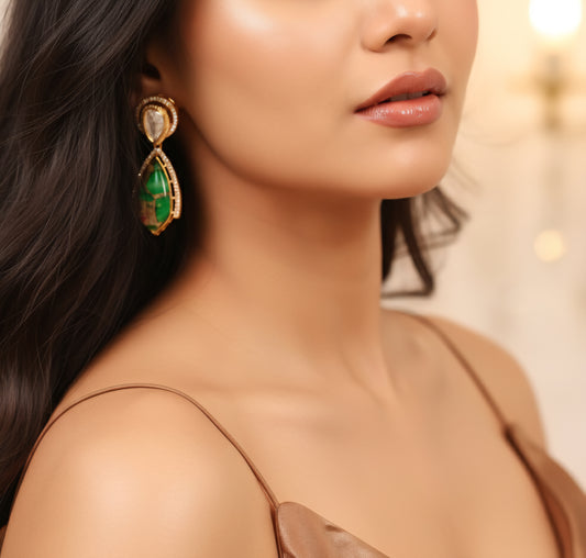 Aveline Green Earrings