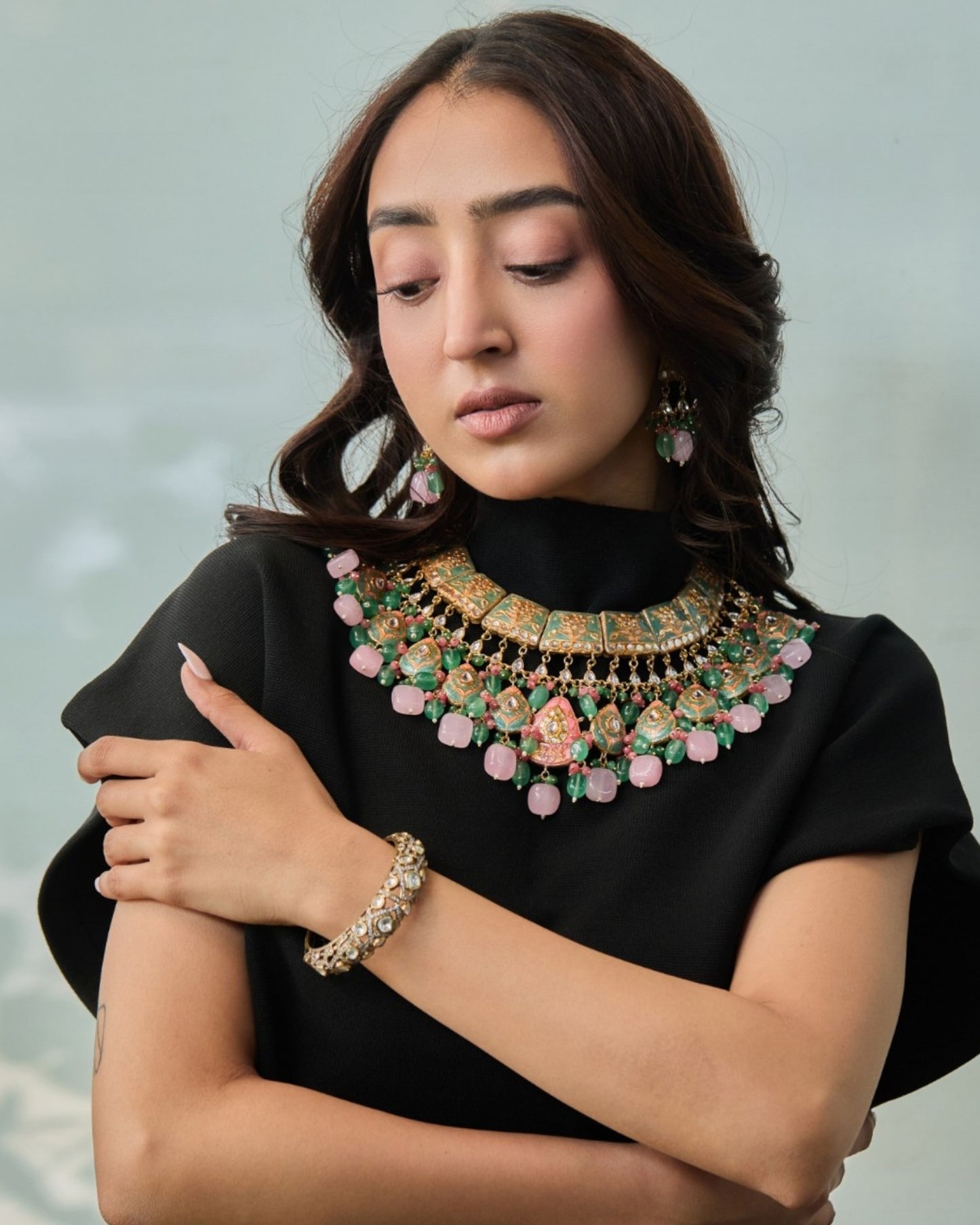 Qurbat Mint Green Necklace
Set