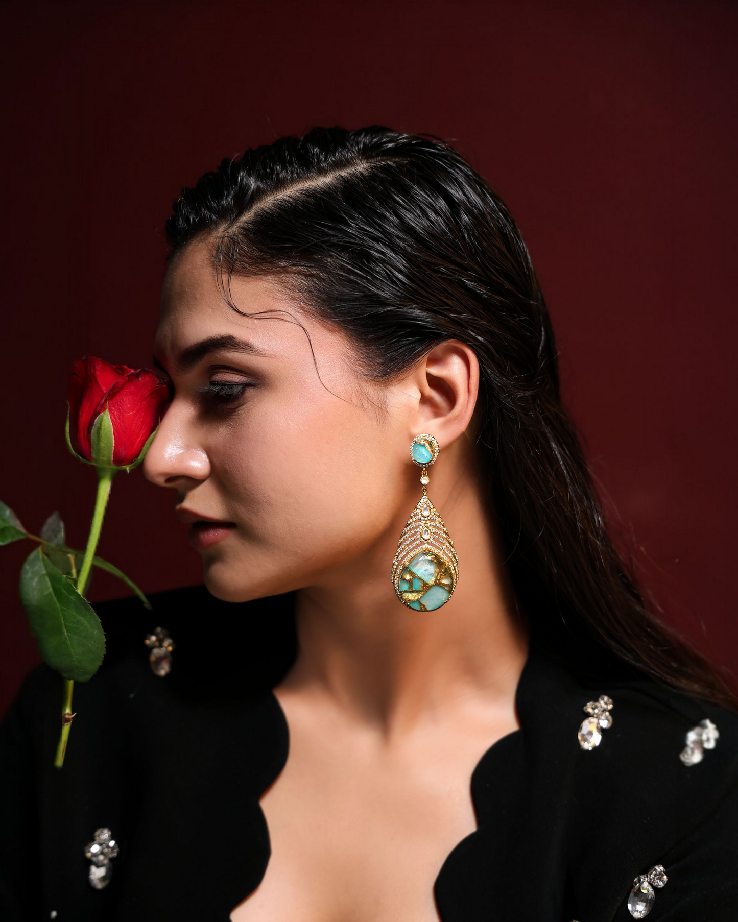 Noiré Aquamarine Danglers