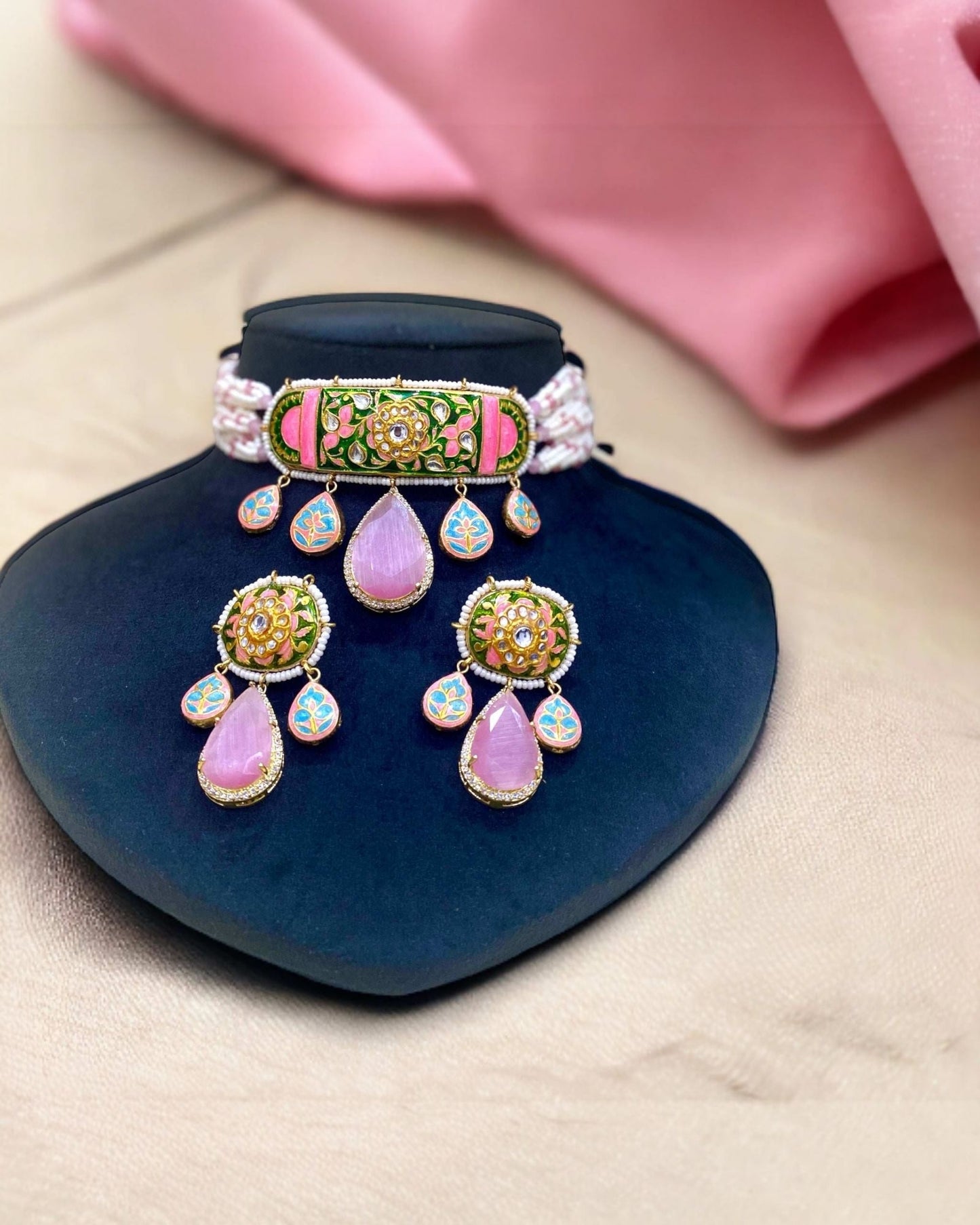 Aria Green Fusion Necklace Set