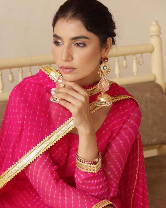 Gulmina Magenta Jhumka Earrings