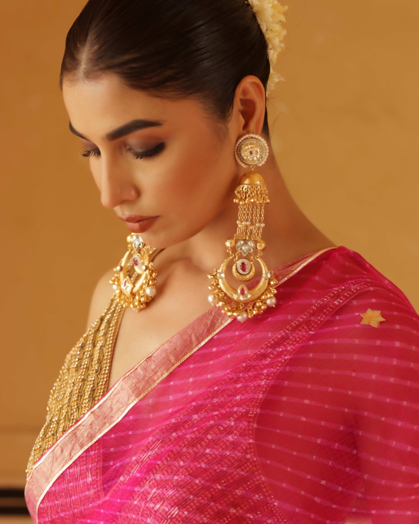 Zooni Jhumka Dangler Earrings (invisible kaan chains included)