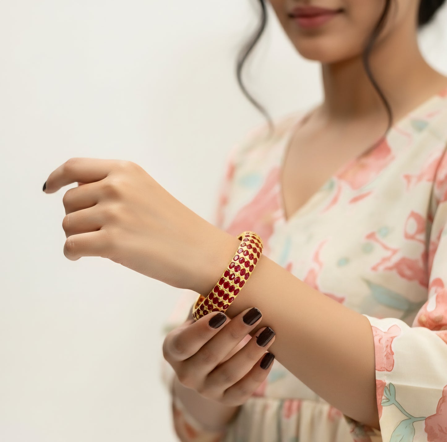 Zareen Red Adjustable Bangle