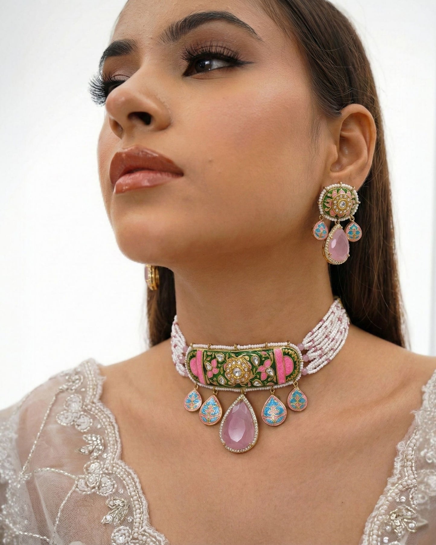 Aria Green Fusion Necklace Set