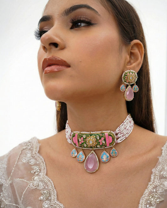 Aria Green Fusion Necklace Set