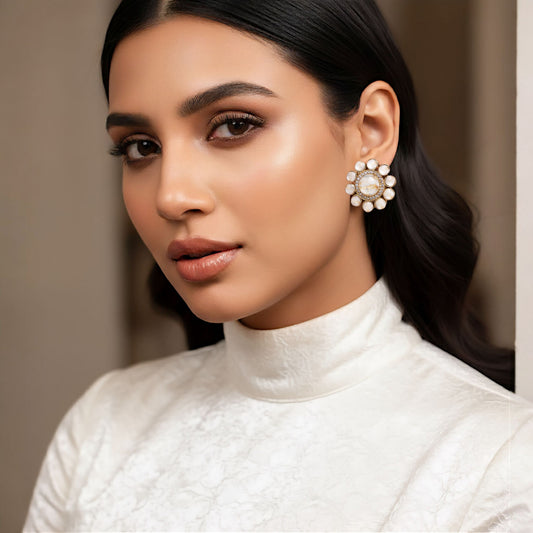 Lily Ivory Stud Style Earrings