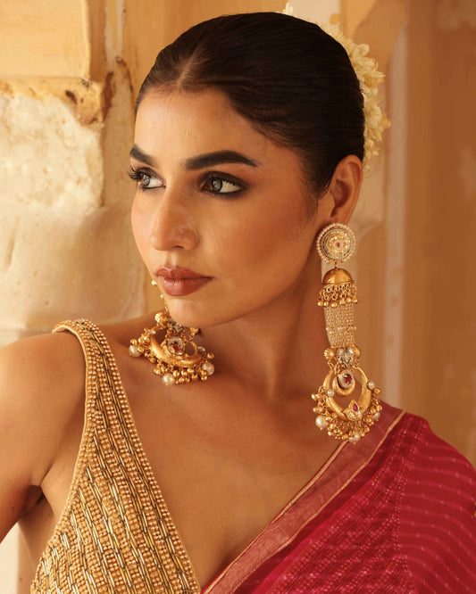 Zooni Jhumka Dangler Earrings (invisible kaan chains included)