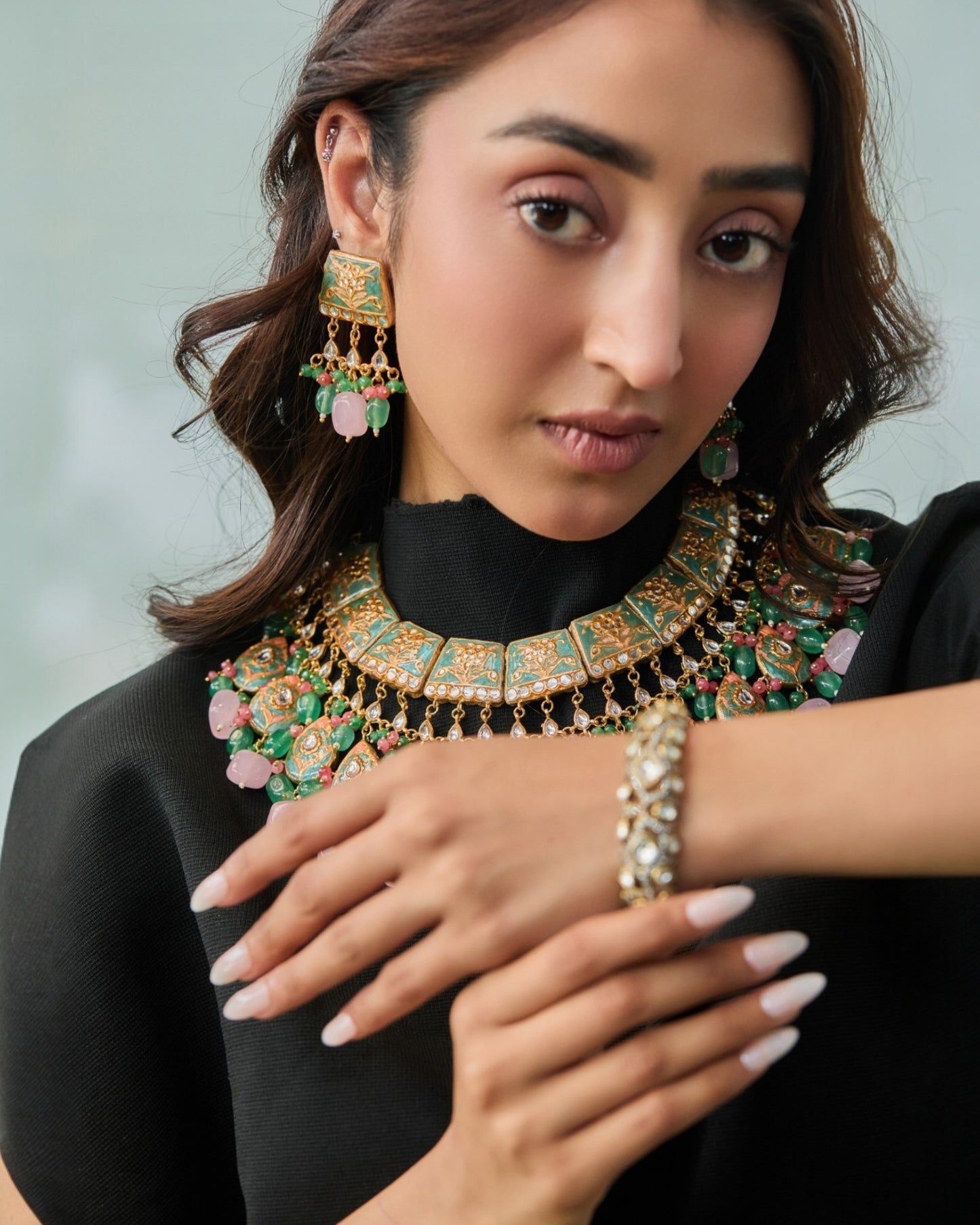 Qurbat Mint Green Necklace
Set