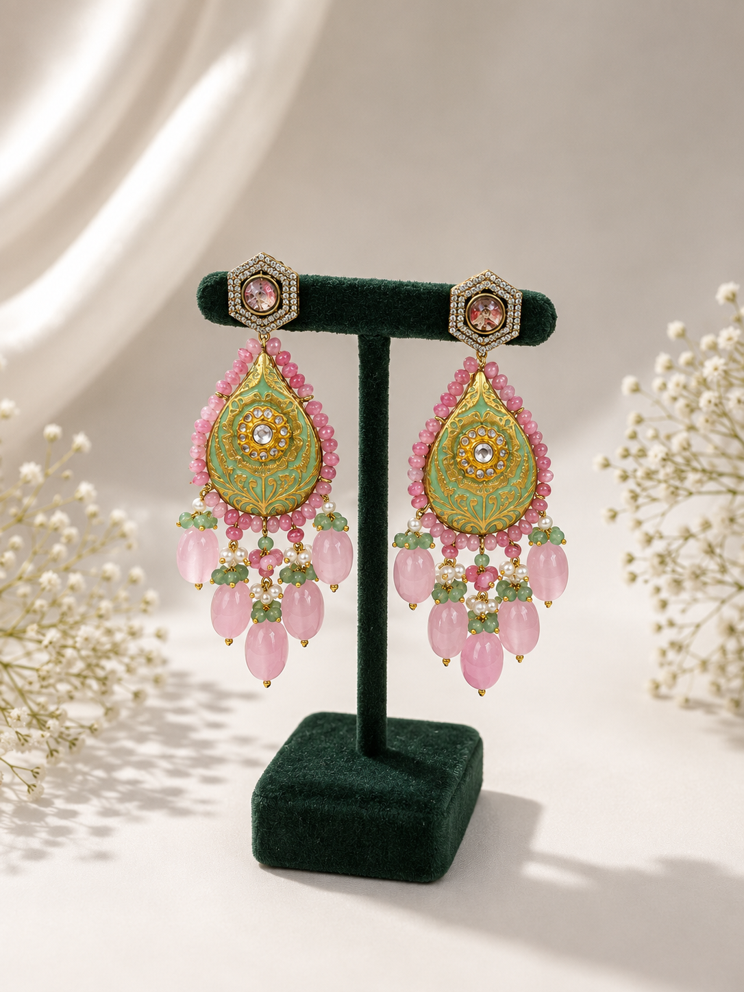 Mira Blush Jade Necklace Set