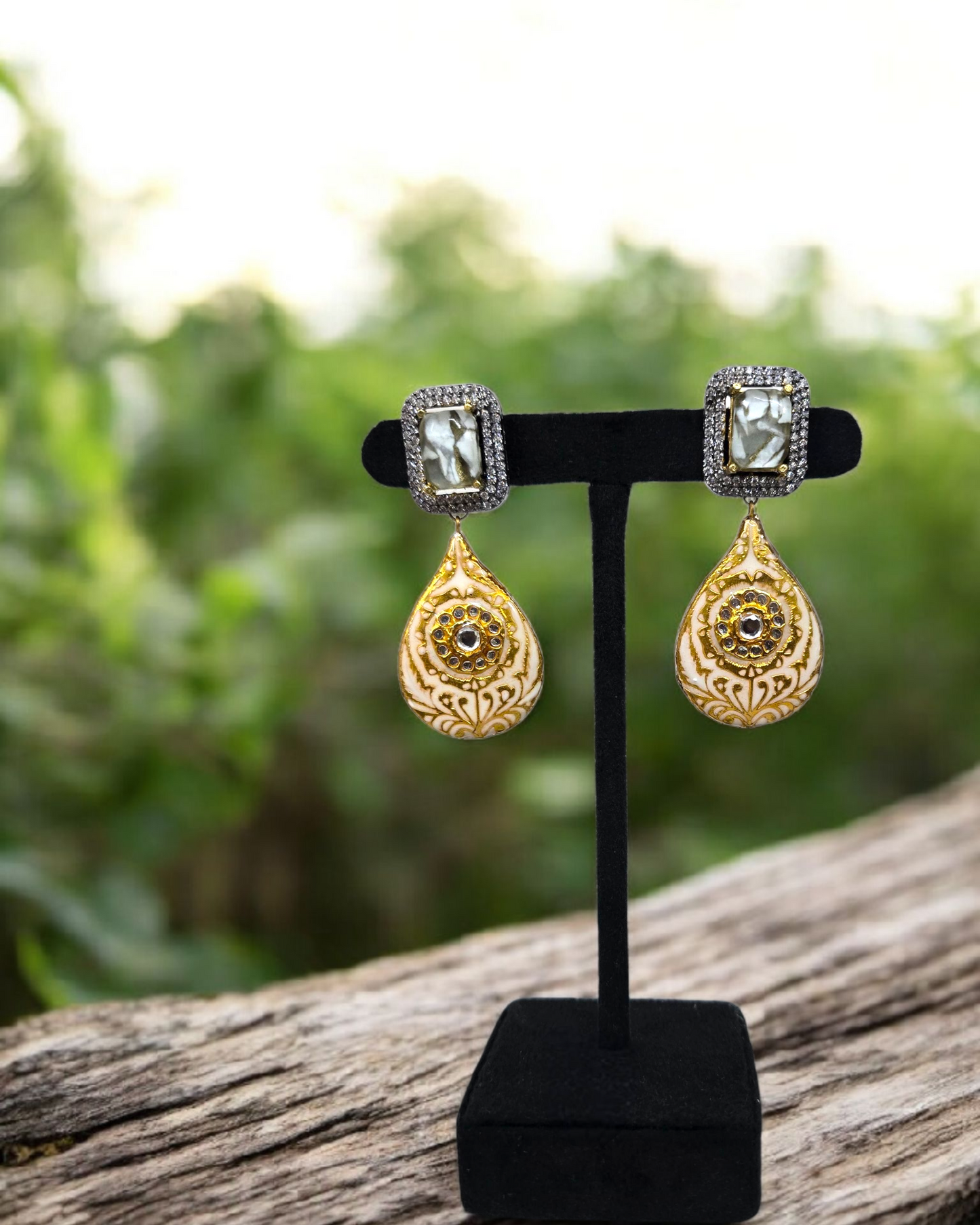 Azure Ivory Meena Drops