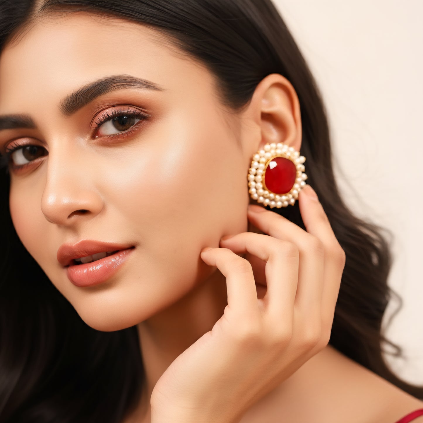 Ruby Bloom Stud Earrings