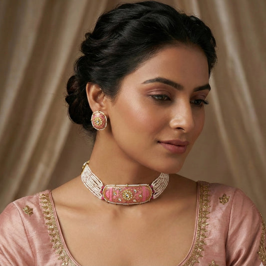 Iqra Pink Meenakari
Choker Set