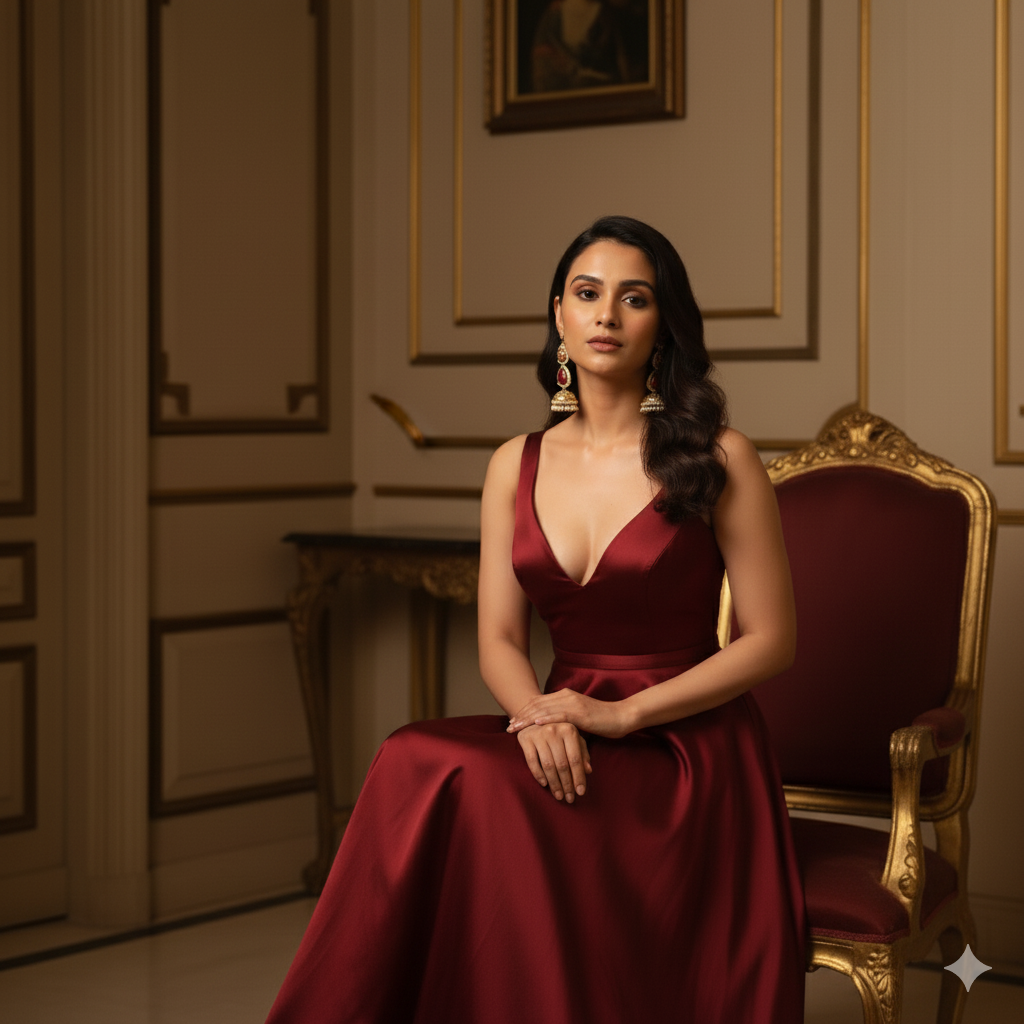 Hoor Red Jhumka Earrings (Invisible kaan chains included)