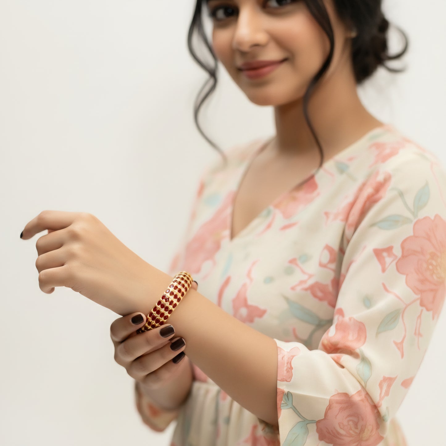 Zareen Red Adjustable Bangle