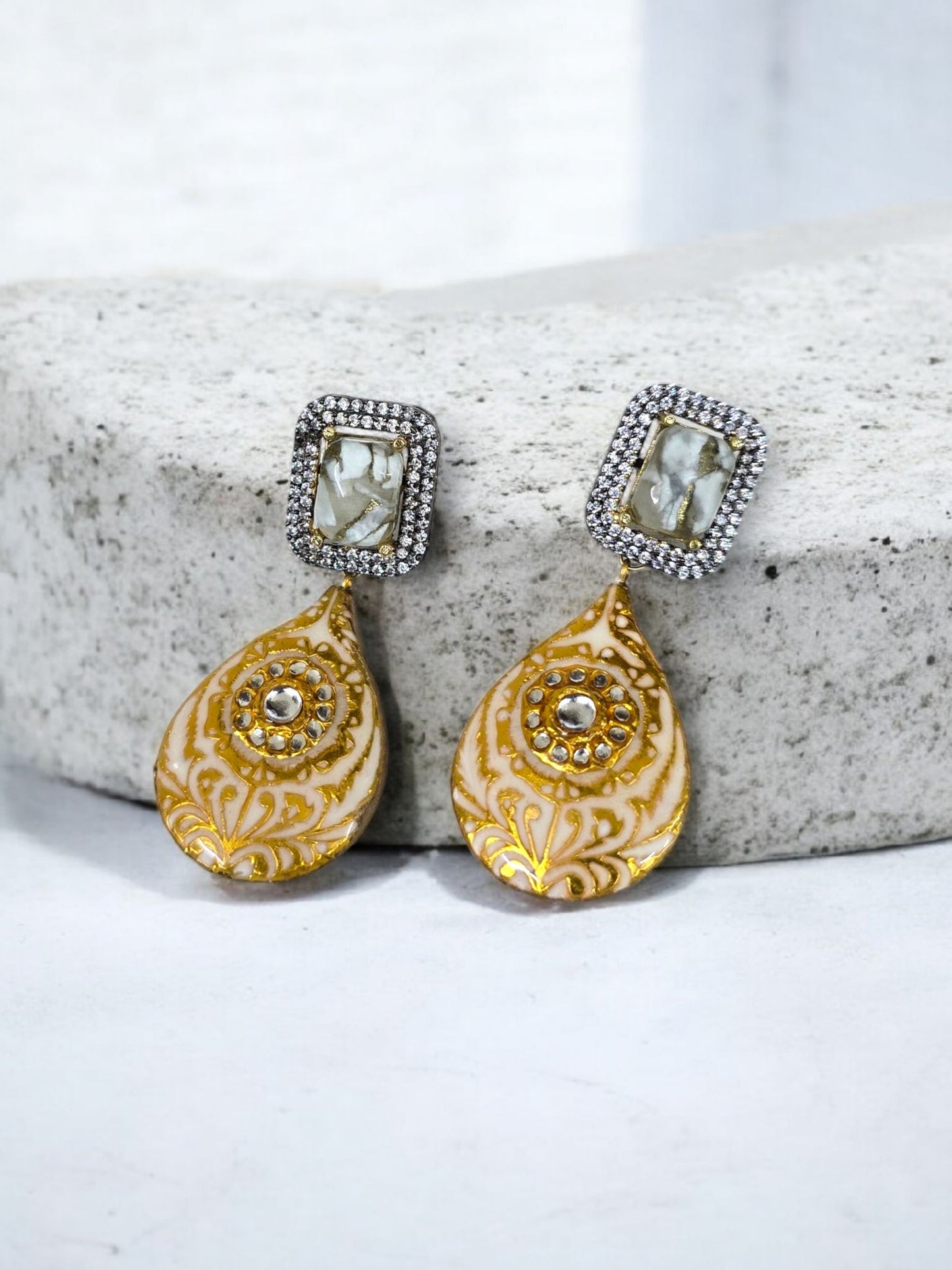 Azure Ivory Meena Drops