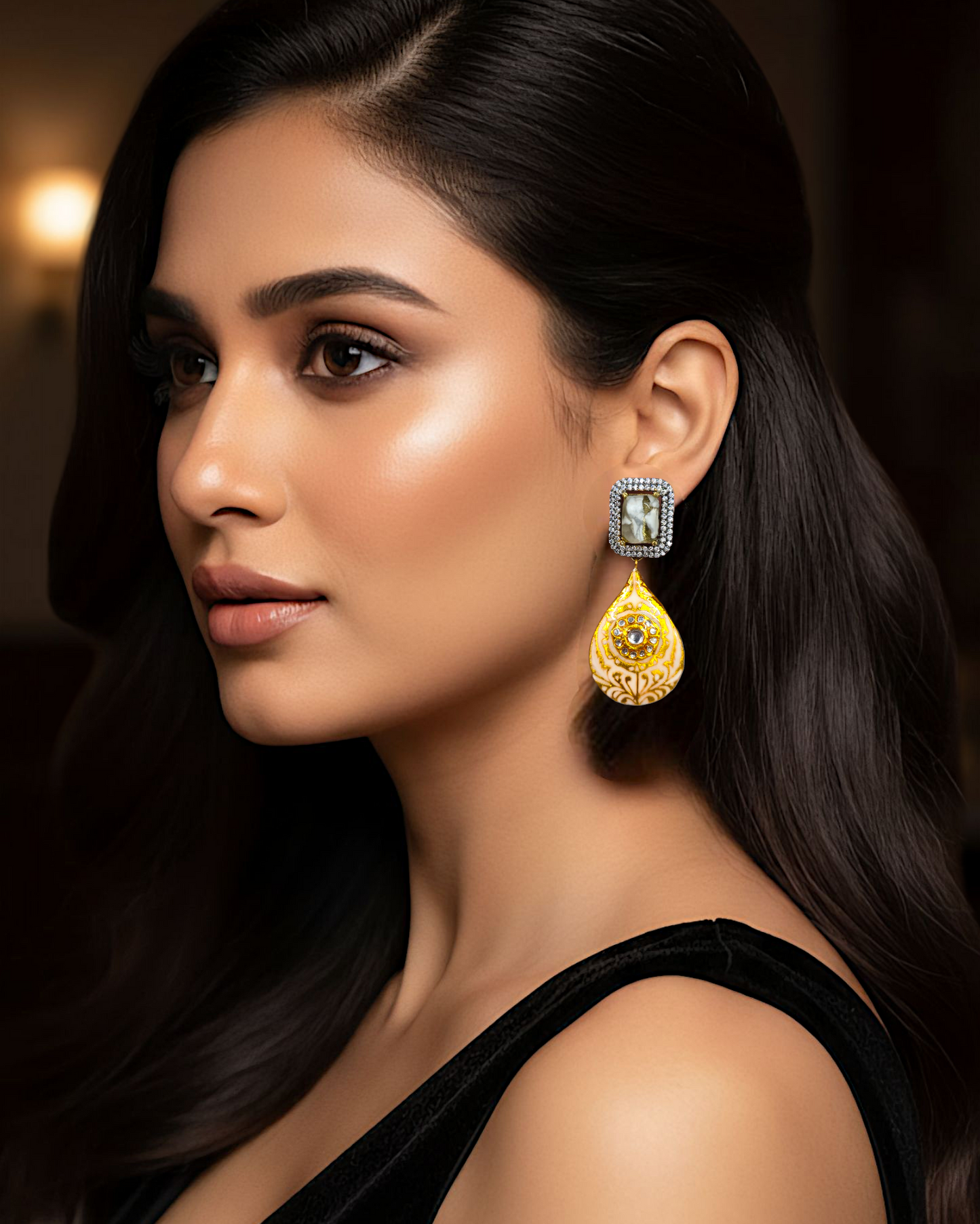 Azure Ivory Meena Drops