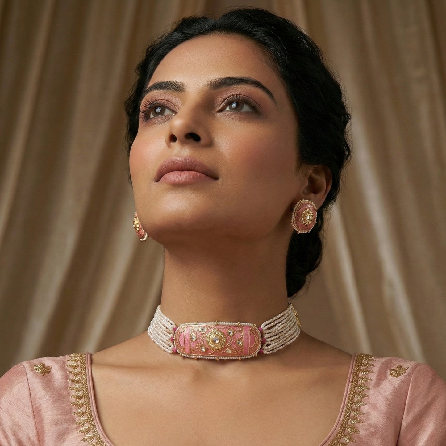 Iqra Pink Meenakari
Choker Set