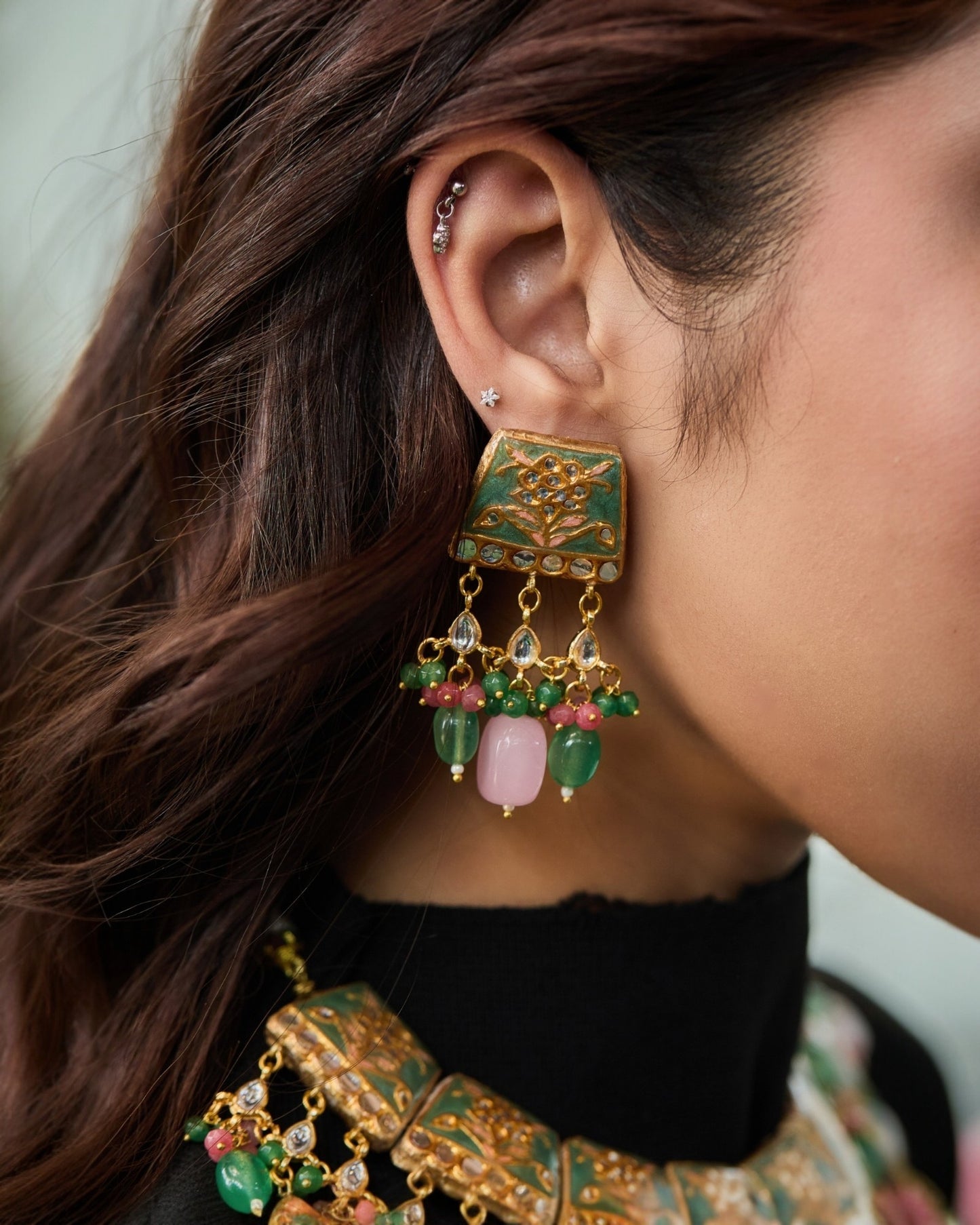 Qurbat Mint Green Necklace
Set