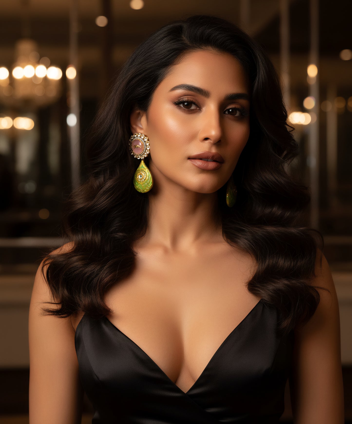 Zeeya Sabyasachi Inspired Pink Fusion Earrings