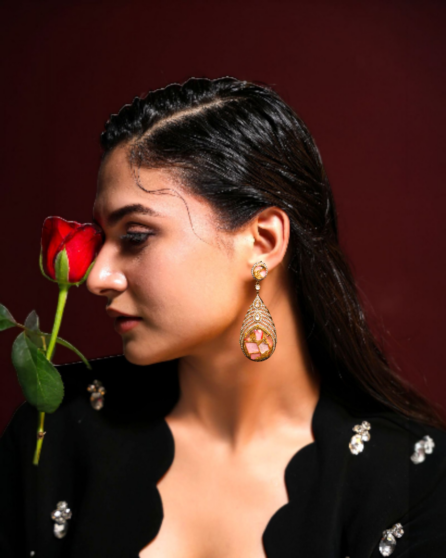 Noiré Pink Danglers