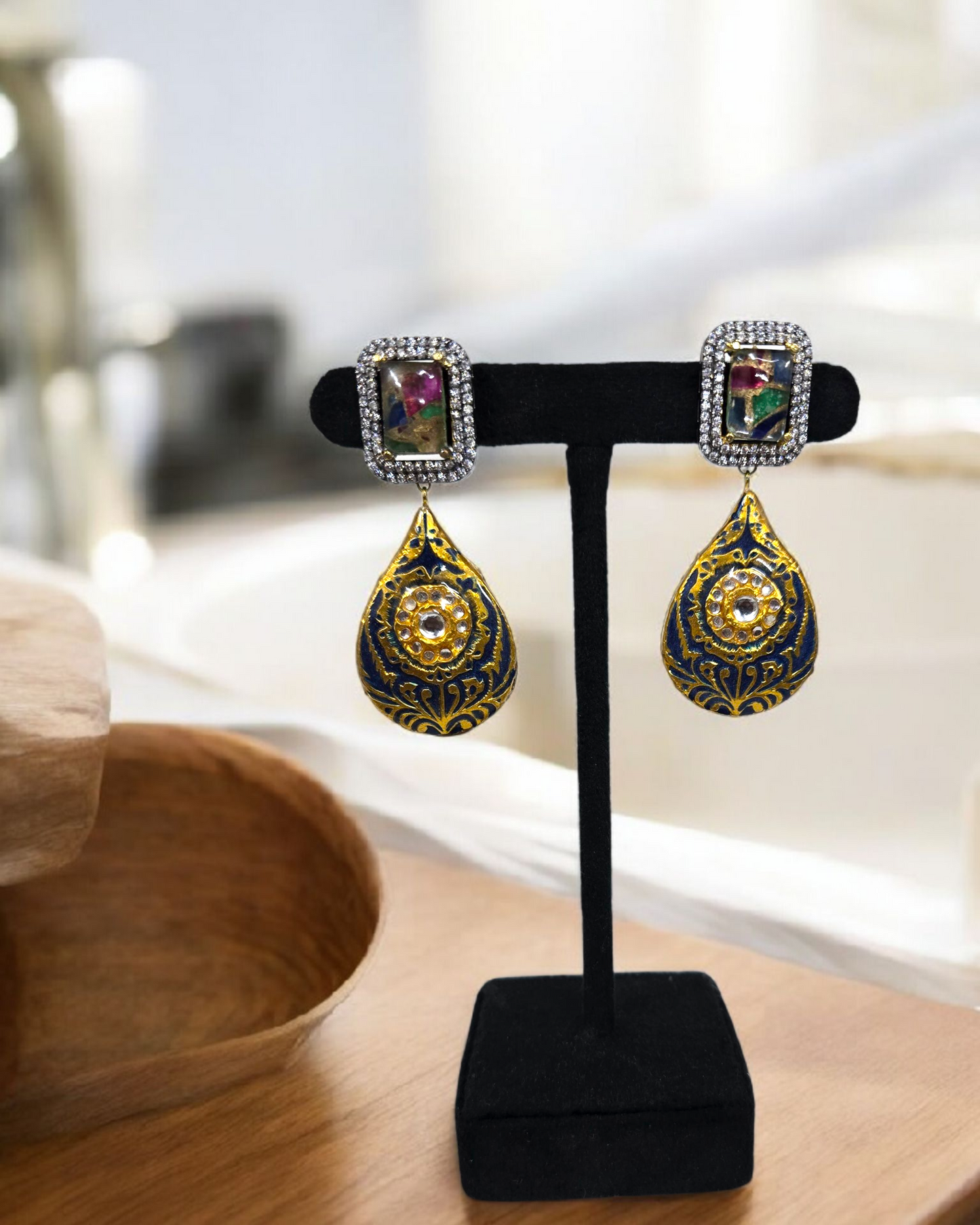 Azure Blue Meena Drops