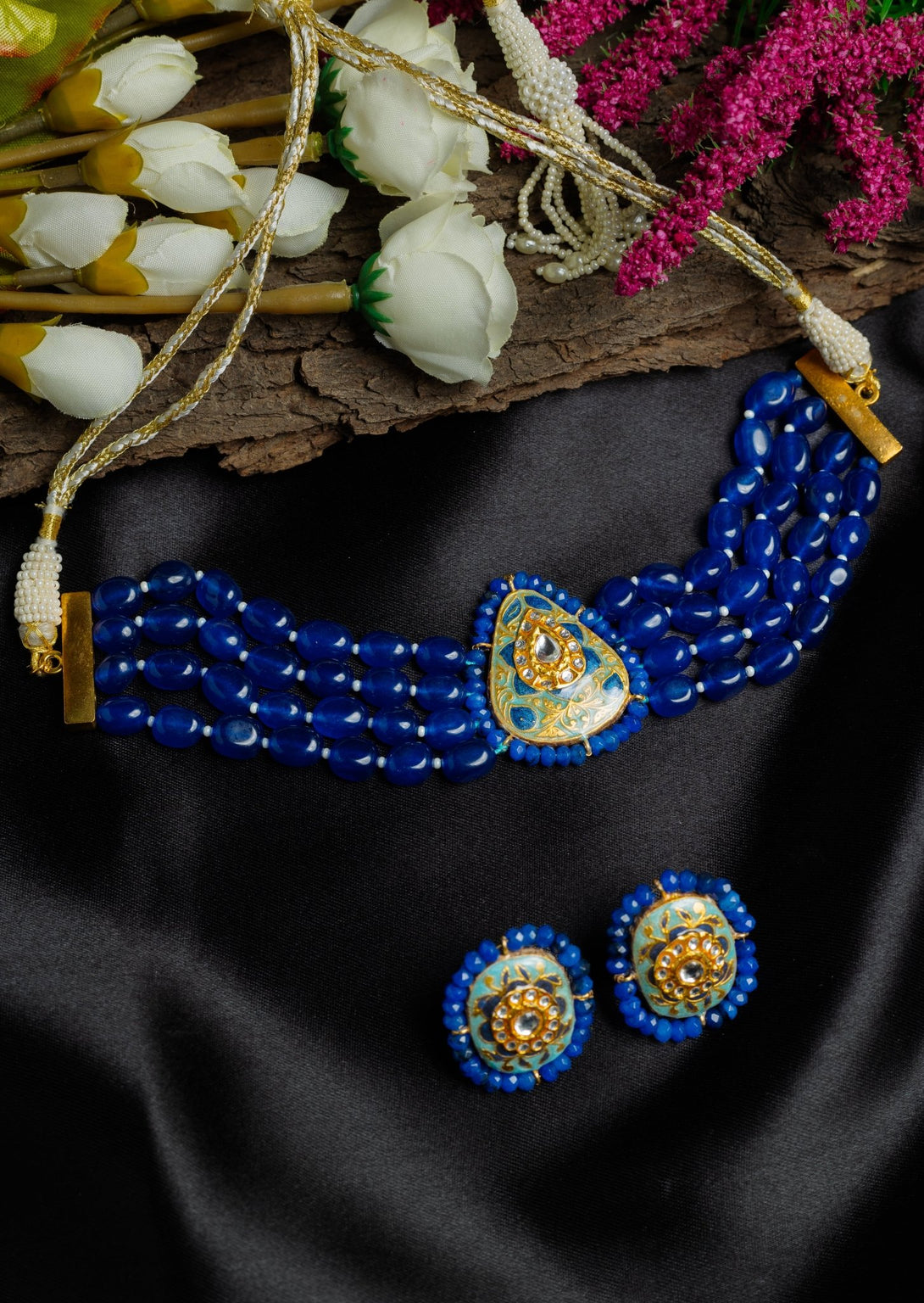 Splendid Royal Blue Necklace Set - Pirohee by parul sharma