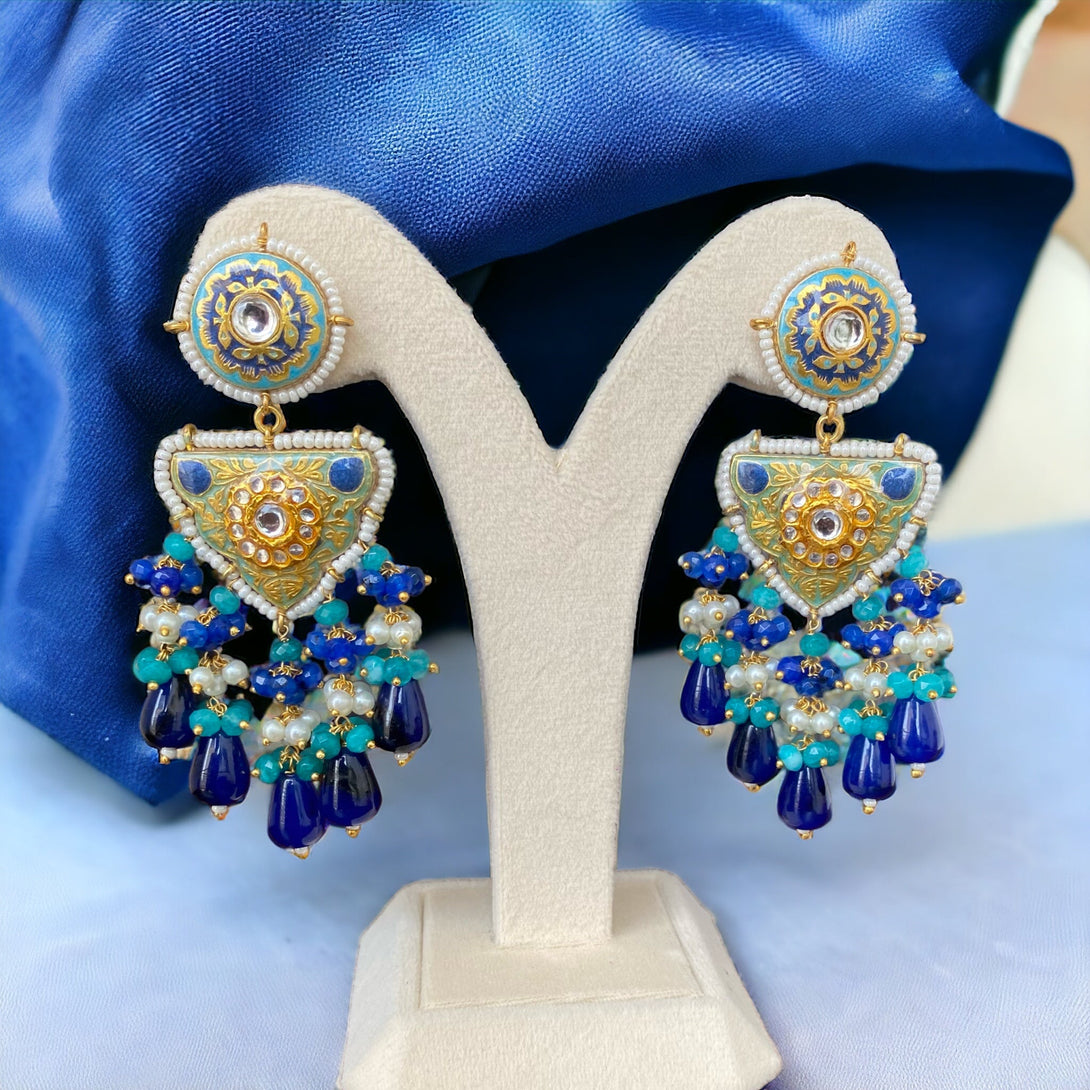 Uzma Blue Meenakari Set - Pirohee by parul sharma